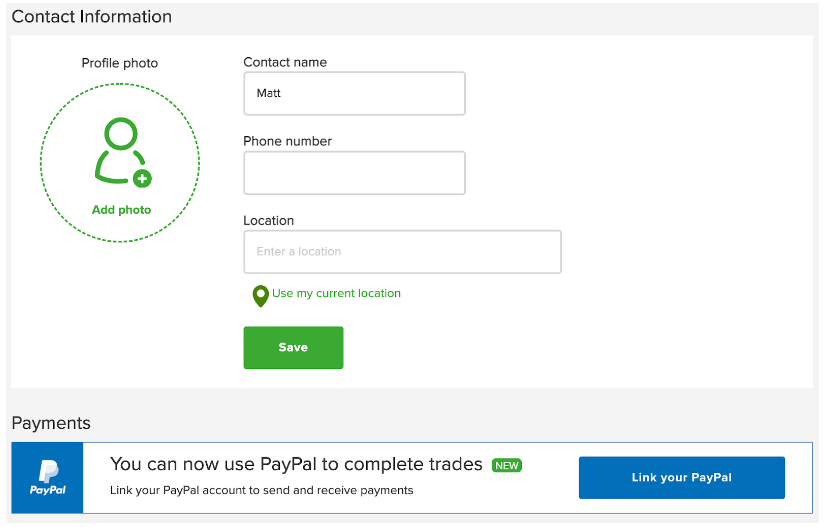 Linking paypal