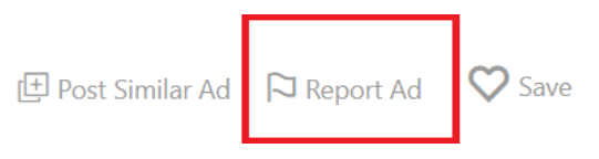 report ad button